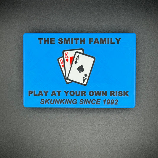 Playing Cards Logo - Personalized Travel Cribbage Board